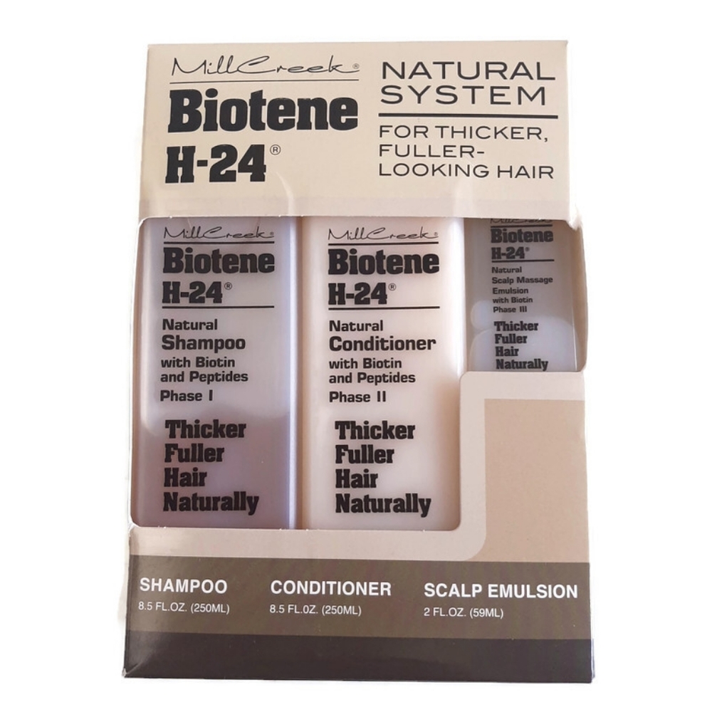 MILLCREEK Biotene H-24 Natural Hair System  Shampoo Condition Scalp Emulsion Set